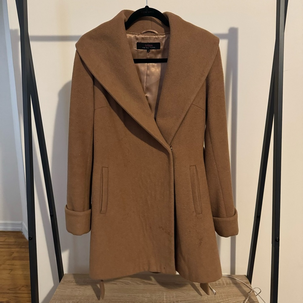 Trina Turk Tan Wool Coat